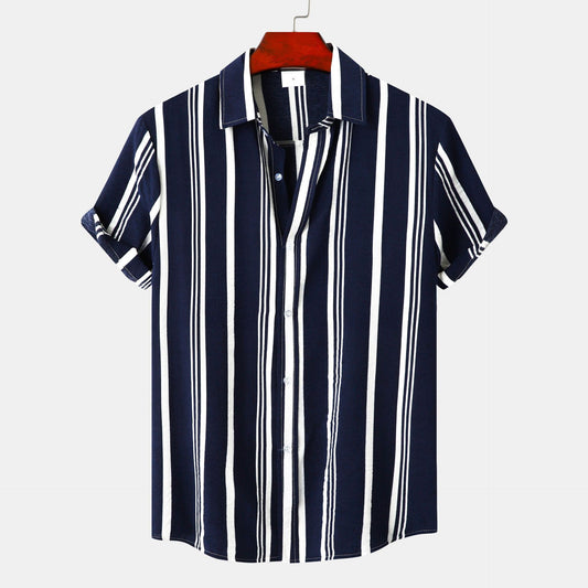 Urban Gents | Men's Casual Striped Short Sleeve Shirt