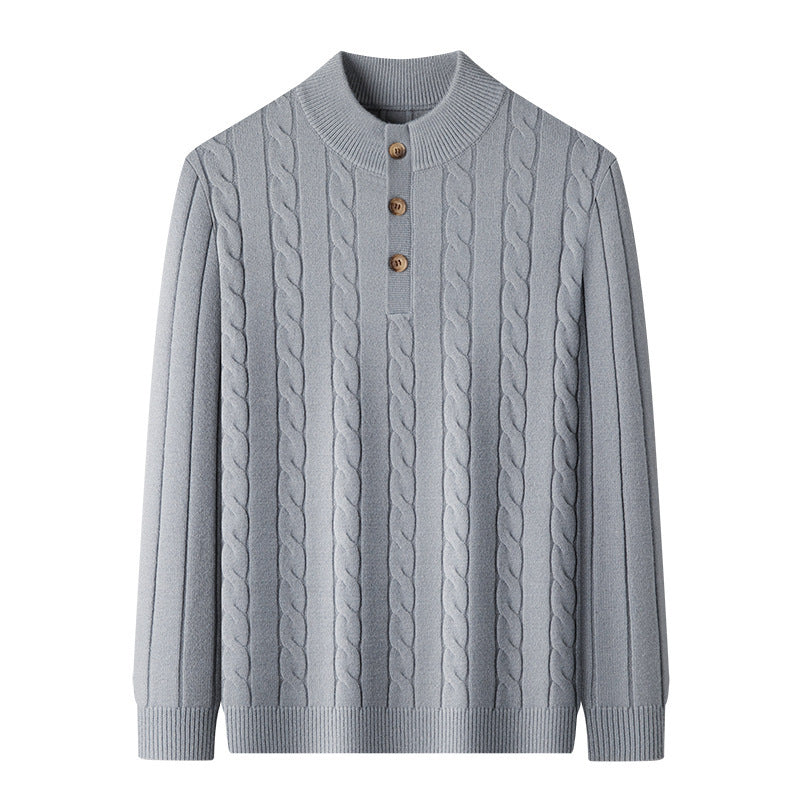 Cable Knit Henley Sweater