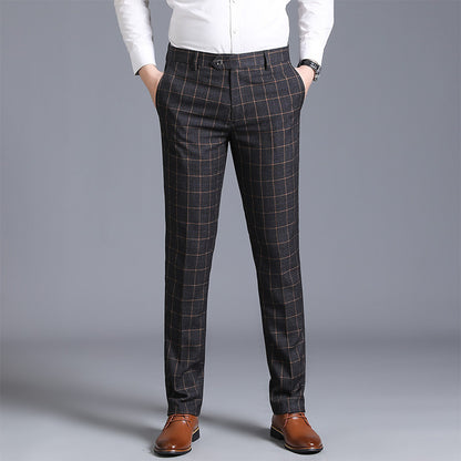Plaid Slim Fit Suit Pants