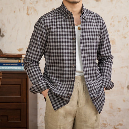Urban Gents | Vintage Plaid Linen-Cotton Shirt