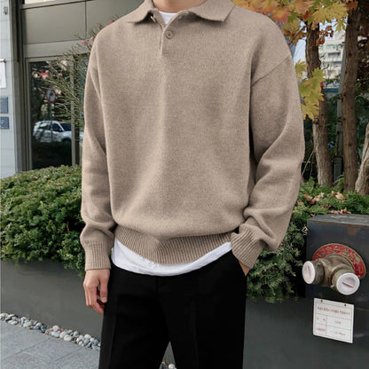 Urban Gents Men’s Lapel-Collar Jumper