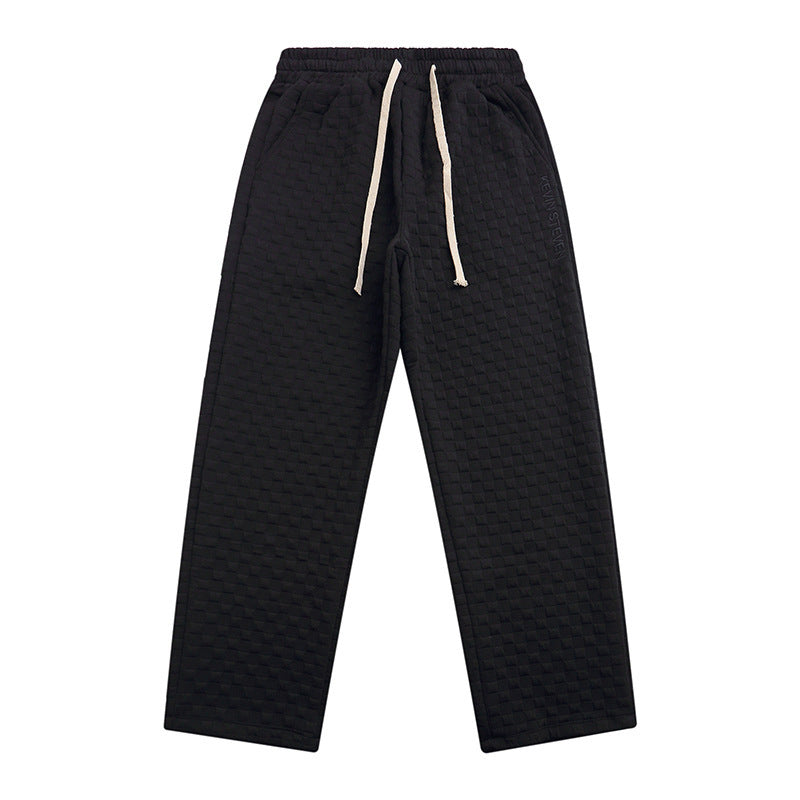 Loose Checkerboard Knit Trousers