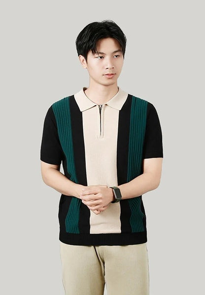 Urban Gents Contrast-Stripe Knit Polo