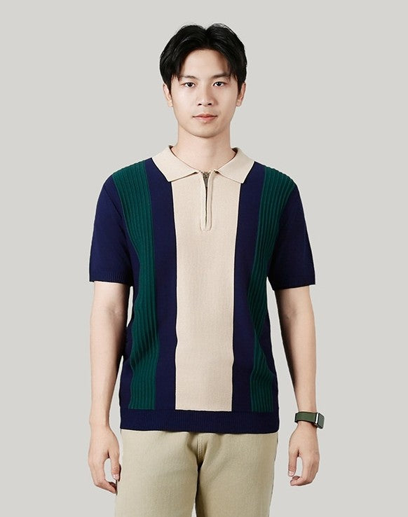 Urban Gents Contrast-Stripe Knit Polo