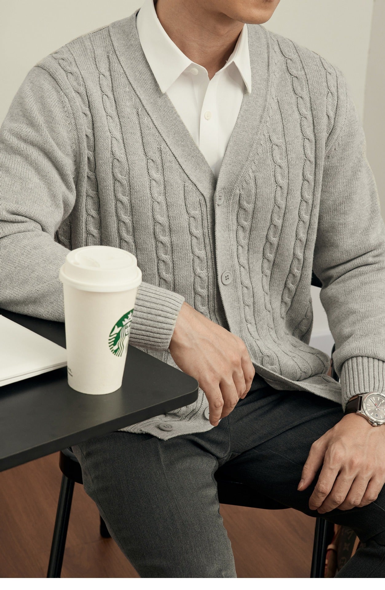 Urban Gents | Solid Knit Cardigan Sweater