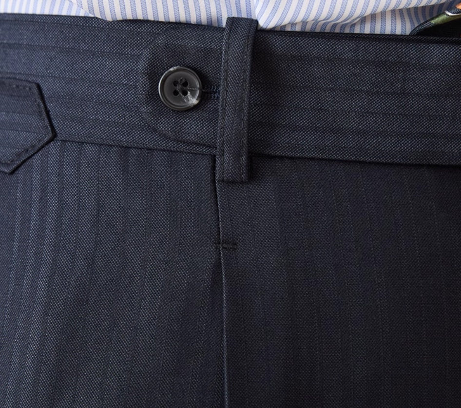 Striped High-Waist Suit Pants