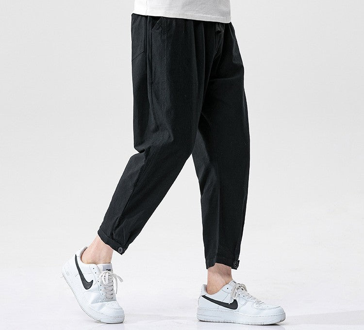 Cotton Linen Cropped Pants