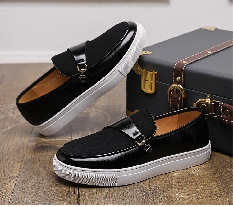 Men's slip-on leather leisure slippers