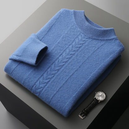 Men's half-collar cashmere sweater long sleeve