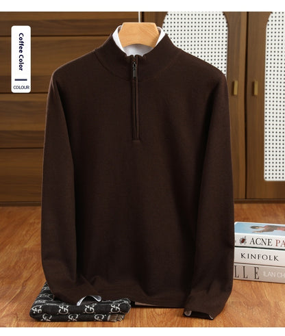 Urban Gents | Men's Half-Zip Worsted Wool Sweater