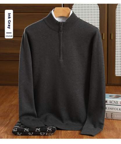 Urban Gents | Men's Half-Zip Worsted Wool Sweater
