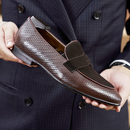 Structured leather loafers
