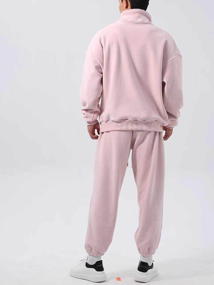 Loose-fitting fleece tracksuit