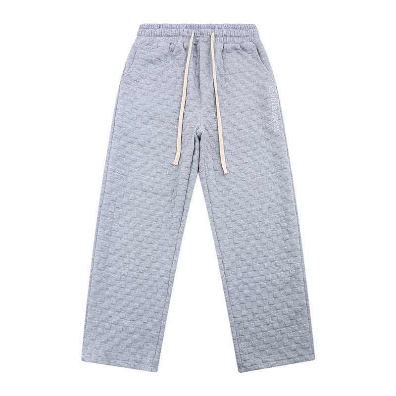 Loose Checkerboard Knit Trousers