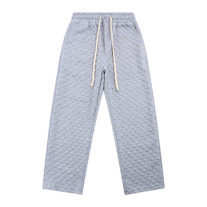 Loose Checkerboard Knit Trousers