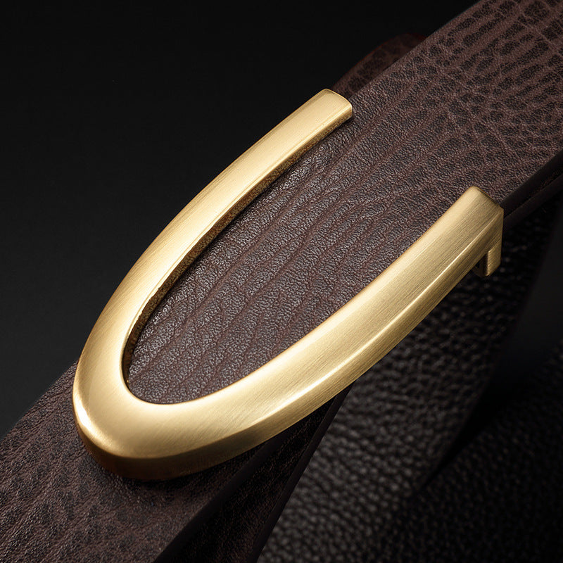 Urban Gents | Leather Belt with Gold Buckle