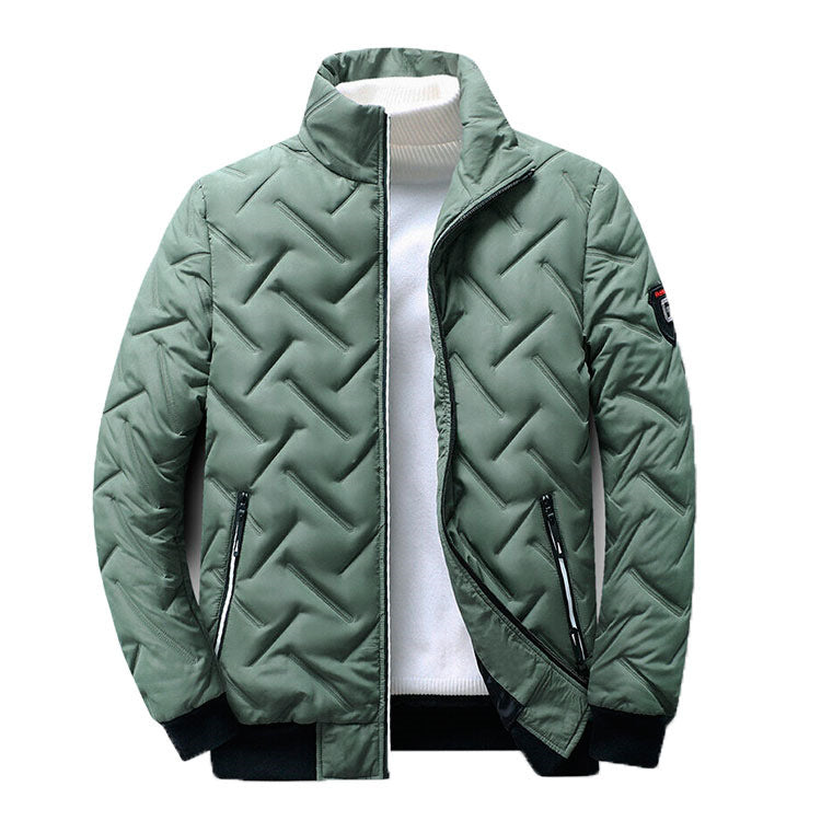 Short stand-up collar puffer jacket