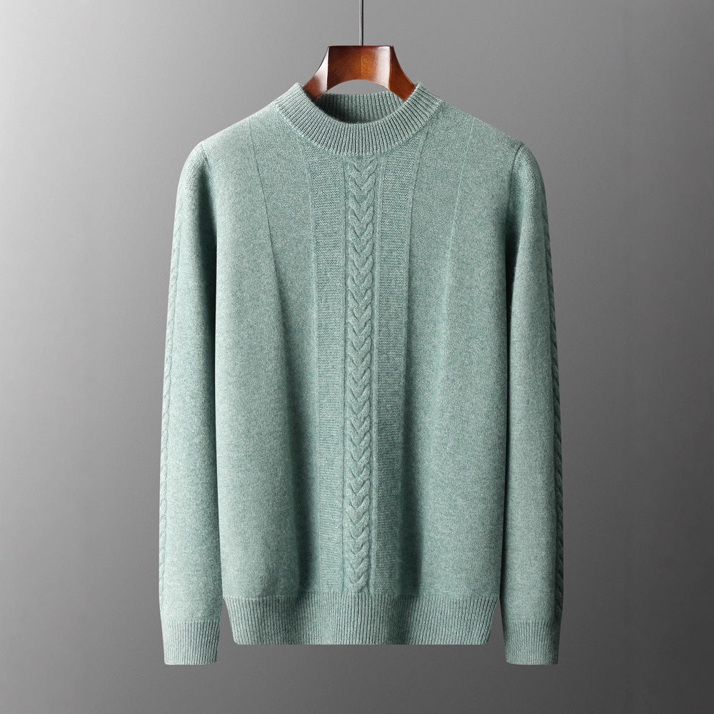 Men's half-collar cashmere sweater long sleeve