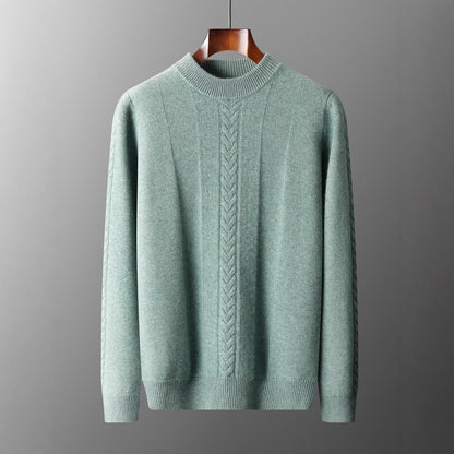 Men's half-collar cashmere sweater long sleeve