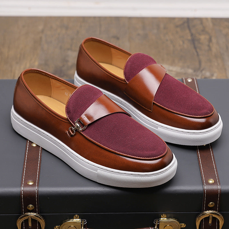 Men's slip-on leather leisure slippers