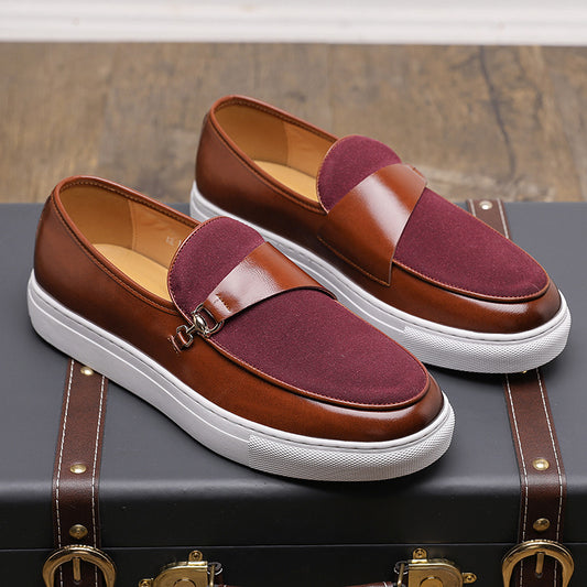 Men's slip-on leather leisure slippers