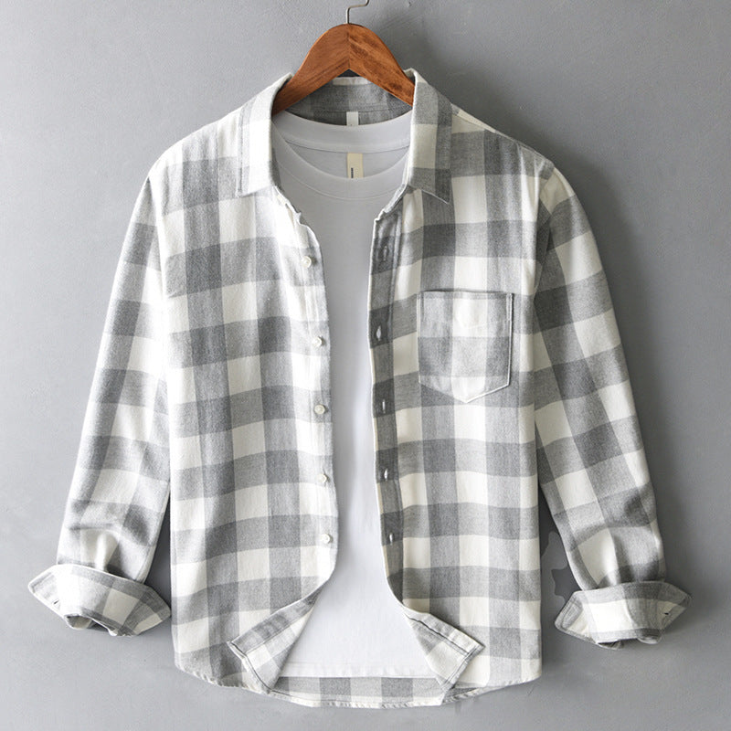 Classic checked long-sleeved shirt