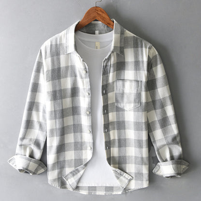 Classic checked long-sleeved shirt