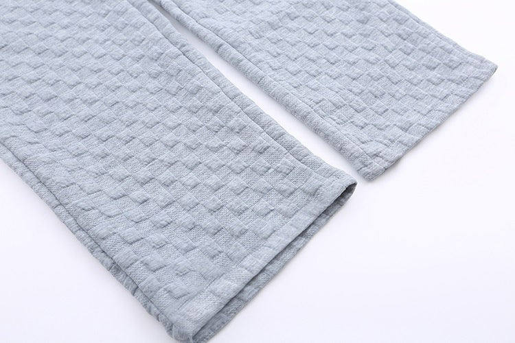 Loose Checkerboard Knit Trousers