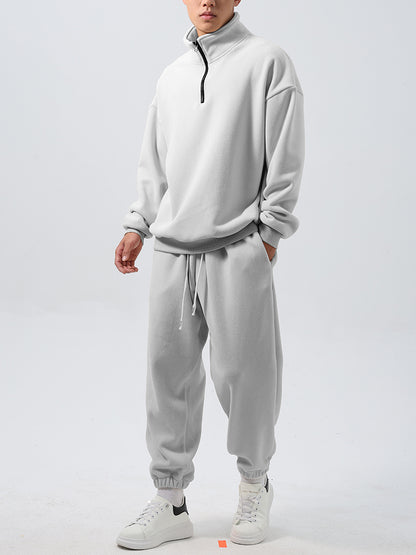 Loose-fitting fleece tracksuit
