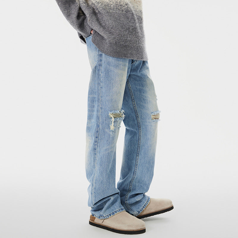 Urban Gents | Ripped Wide-Leg Jeans