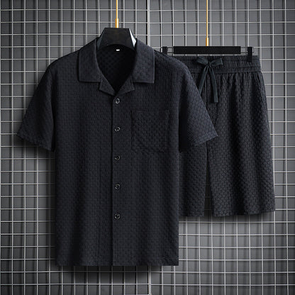 Urban Gents | Lapel Short-Sleeve Shorts Set
