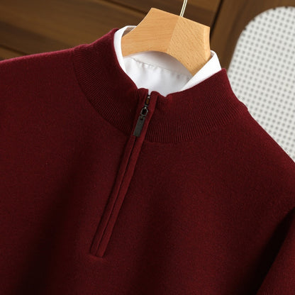 Urban Gents | Men's Half-Zip Worsted Wool Sweater