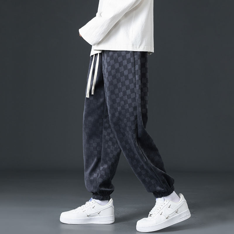 Checkerboard Corduroy Sweatpants