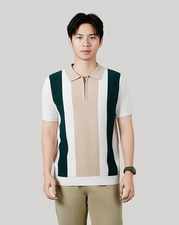 Urban Gents Contrast-Stripe Knit Polo